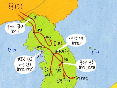 백성들이 몽골의 침입에 맞서 싸우다